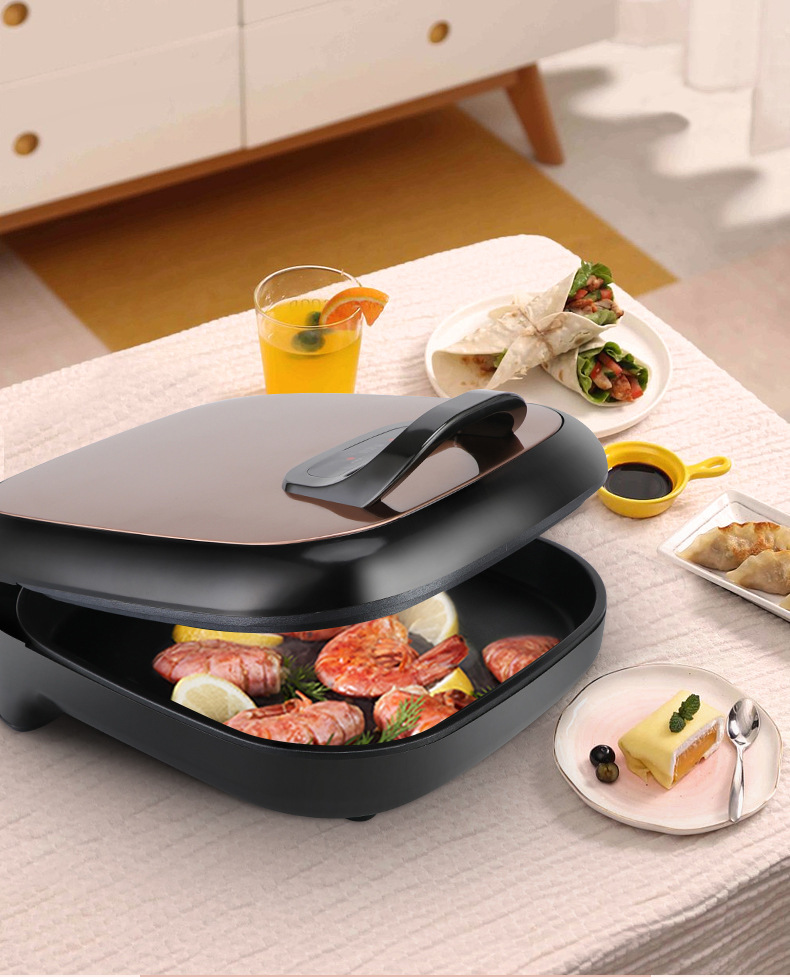 新榜样双面煎锅电饼铛悬浮双面加热煎烤机烙饼锅加深方形电饼铛 方形