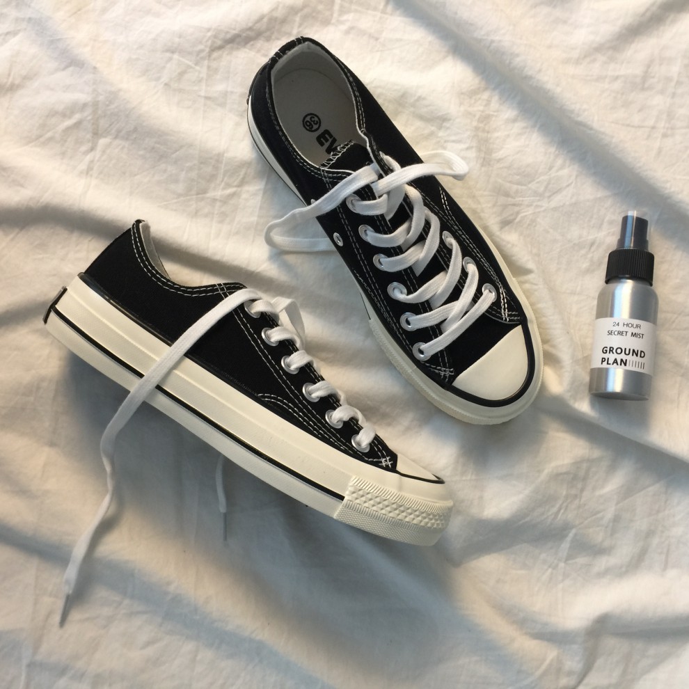 南衣库nyk 韩国春季新款一双万年百搭复古色休闲板鞋帆布鞋情侣款男女