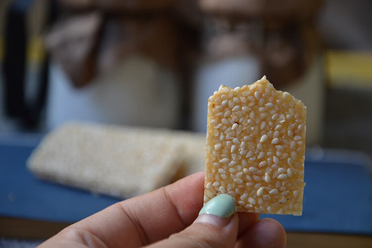 芝麻糖片焦切糖湖北钟祥特产广生庵焦切手工制作 白芝麻焦切片500g装