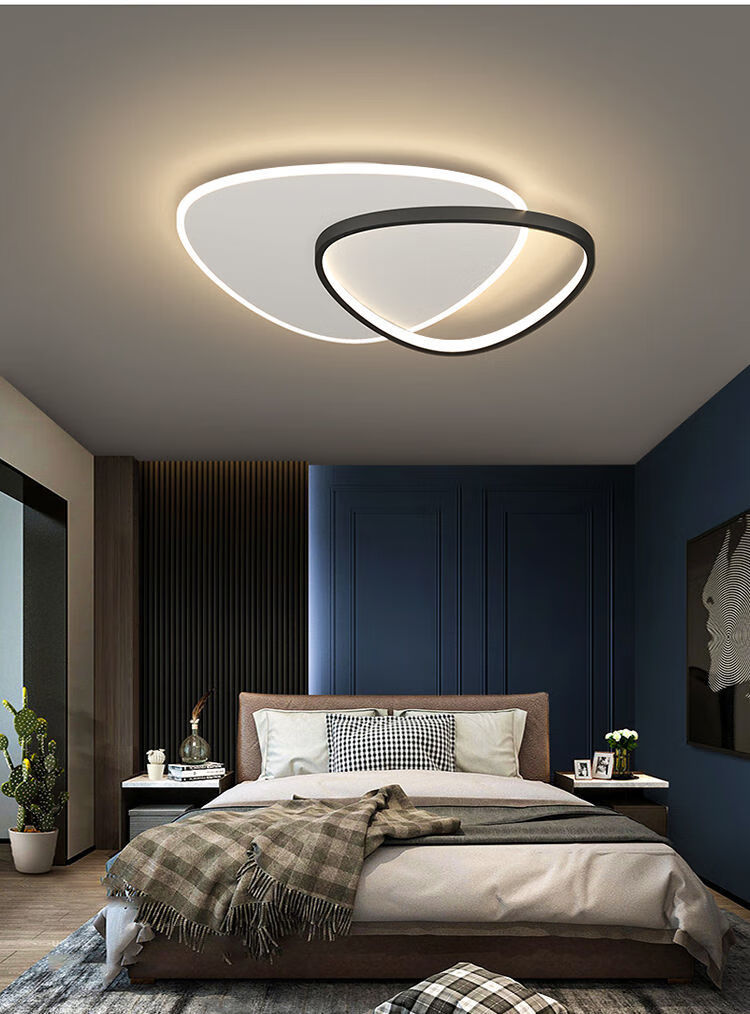 精灵智能灯led客厅灯吸顶灯现代简约卧室灯全屋灯具套餐组合黑色款