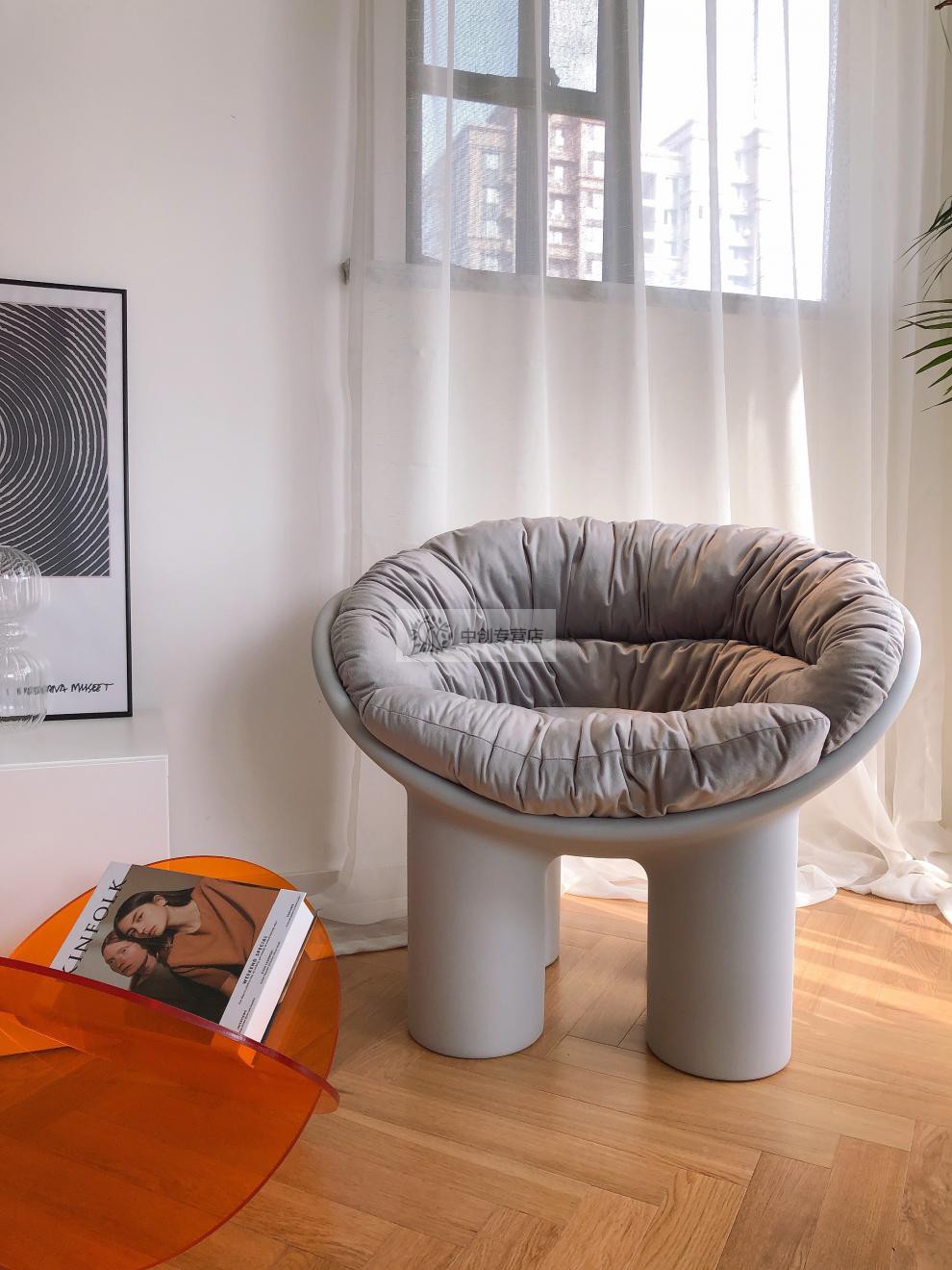 工作室大象象腿椅子沙发单人椅凳子 蓝紫色 不退换【图片 价格 品牌