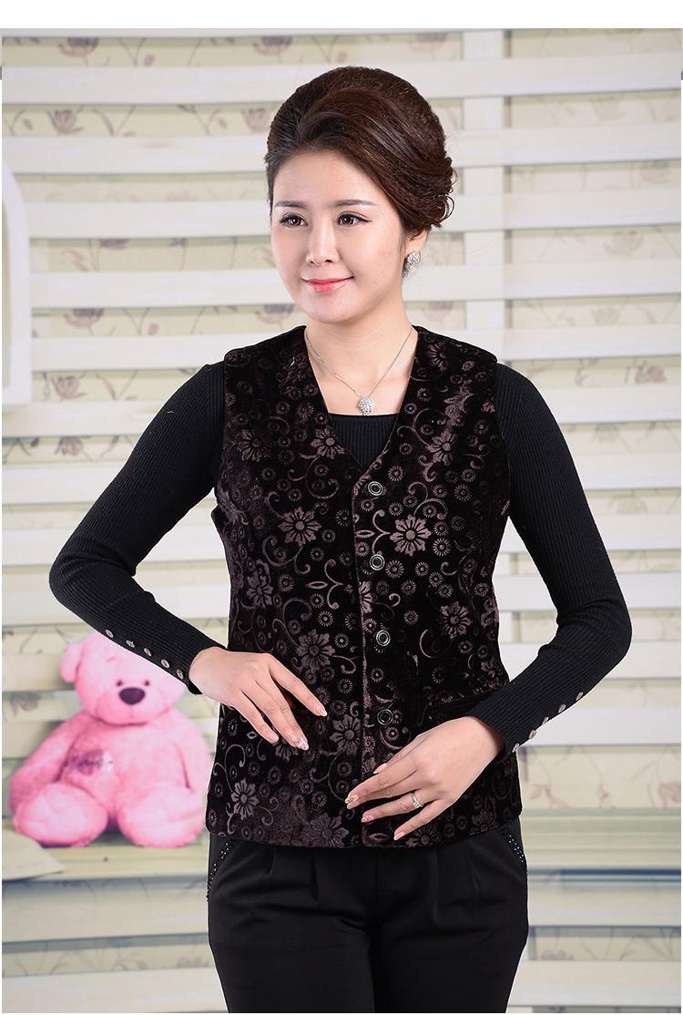 中老年马甲女2018春秋季妈妈装金丝绒大码加肥奶奶坎肩背心短款薄