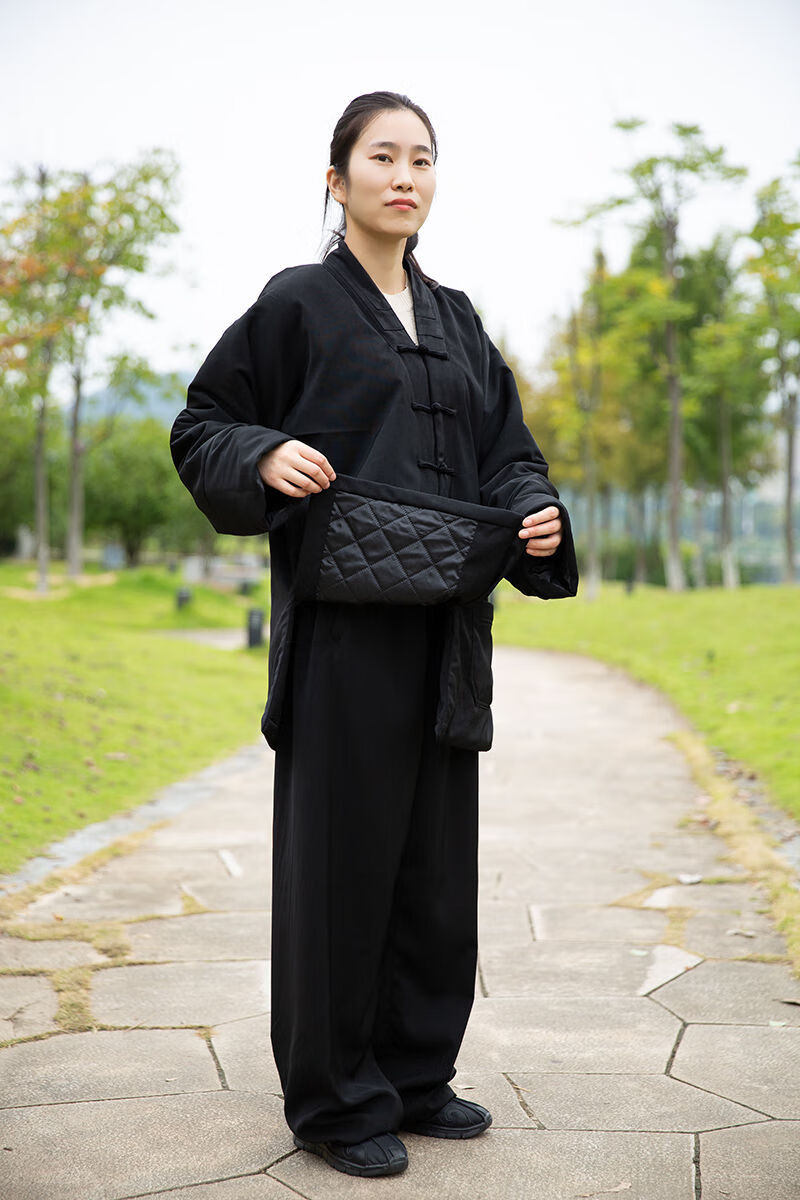 晶染三宝领道衣太极服加厚保暖 道服秋冬太极服厚道士服装男全套 请按