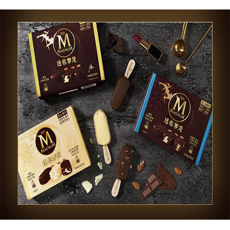 和路雪迷你梦龙香草白巧克力松露口味系列冰淇淋雪糕香草6支松露