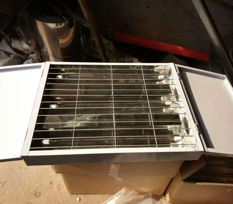 房烤灯短波碳纤维三管带盖烤漆灯高温喷塑漆卤素电加热 带盖卤素烤灯