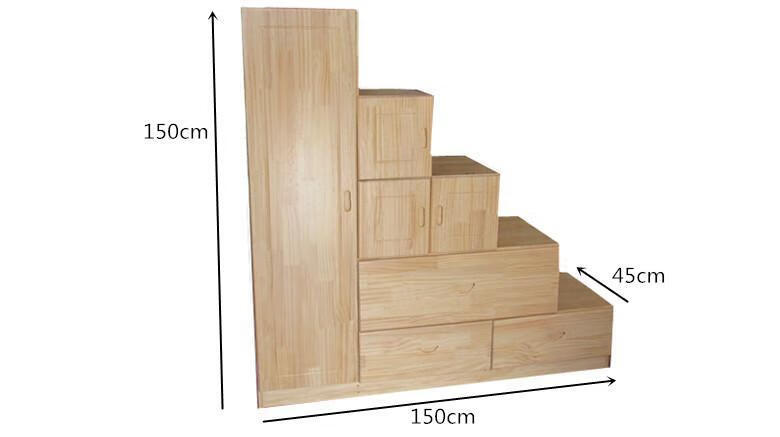 楼梯柜上下床楼梯柜带衣柜储物柜可移动抽屉楼梯阁楼收纳阶梯柜子