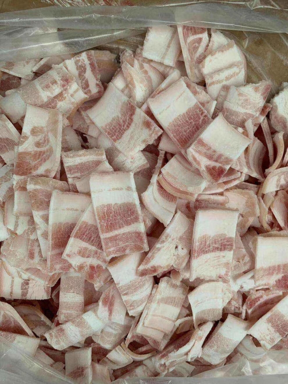 鲜冻五花肉肥瘦相间五花肉薄片猪肉片黎麦跃堡肉丁带皮江苏浙江上海