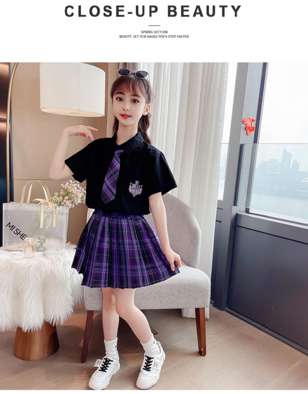 岁小女生穿的jk制服女童夏季连衣裙夏装网红12儿童jk裙子9岁gk小学生