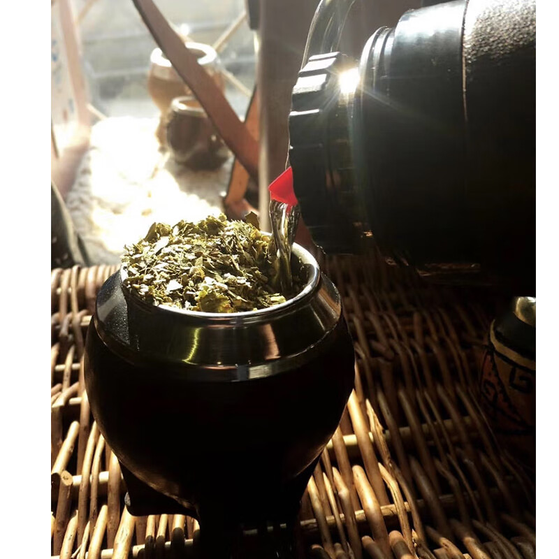 同款 纯手工定制牛皮开口马黛茶杯马黛茶杯武磊梅西同款马黛茶茶具