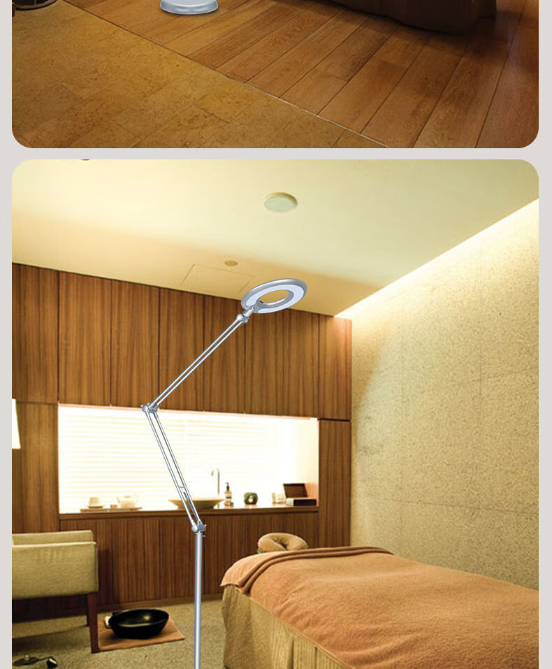 美容纹绣冷光灯便携折叠式美甲美睫修脚无影led客厅落地灯银色便捷式