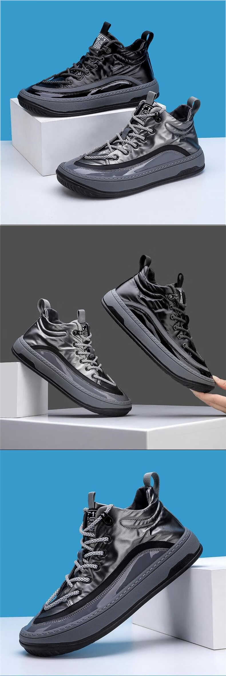 抖音同款gumijia古米茄男米茄秋季新品779高帮歪头男鞋小丑鞋007羽俙