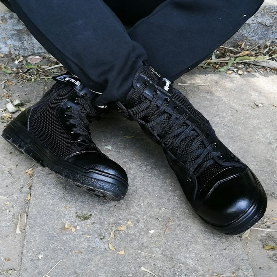 夏季透气执勤安保鞋子轻作战靴户外靴军训解放鞋男 升级网面 44