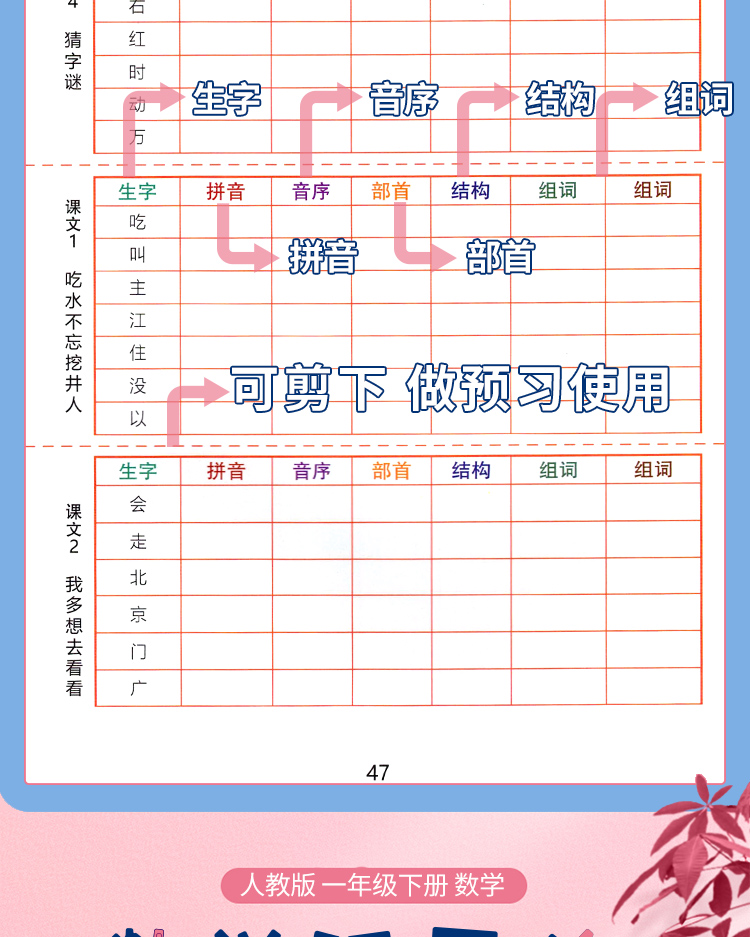 抖音同款课前预习单一年级下册语文数学课本同步人教版部编一年级下册