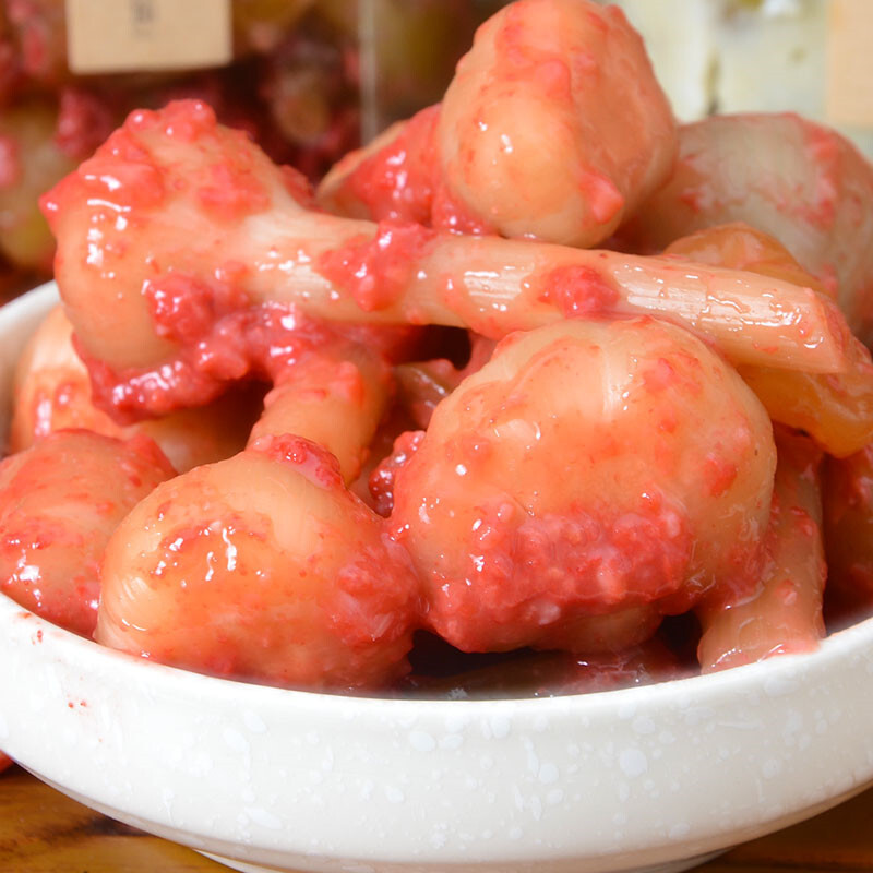 500g蒜头酸糟辣椒广西特产酸辣泡辣椒农家红谷糟辣椒桂平酸粥红糟