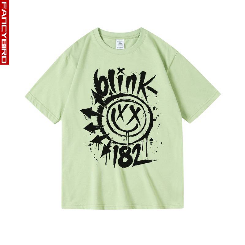 blink-182衣服摇滚美式朋克乐队棉短半袖t恤夏季音乐节男女初高中大学