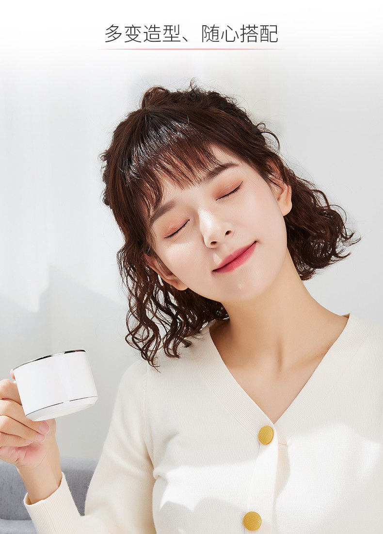 假发女头顶补发片真发隐形一片式假发片卷发刘海片羊毛卷假发 真发深