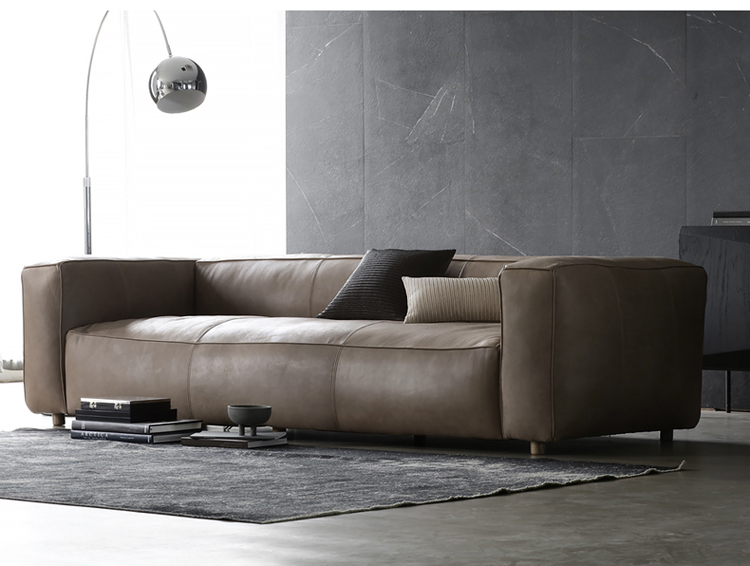 墨绩北欧表情进口头层牛皮意式简约复古como-01全沙发4色t# 驼色 三人