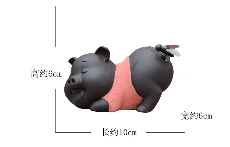 陶瓷紫砂可爱童趣小和尚家居桌面茶玩摆件苍蝇寓意一定赢车载装饰米