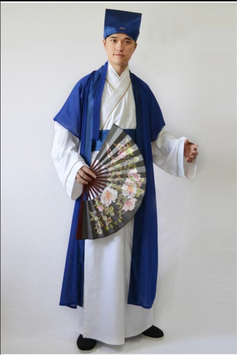 肯涉kenshe古装书生服装古代民族演出服唐装汉服男式中国风秀才装演出