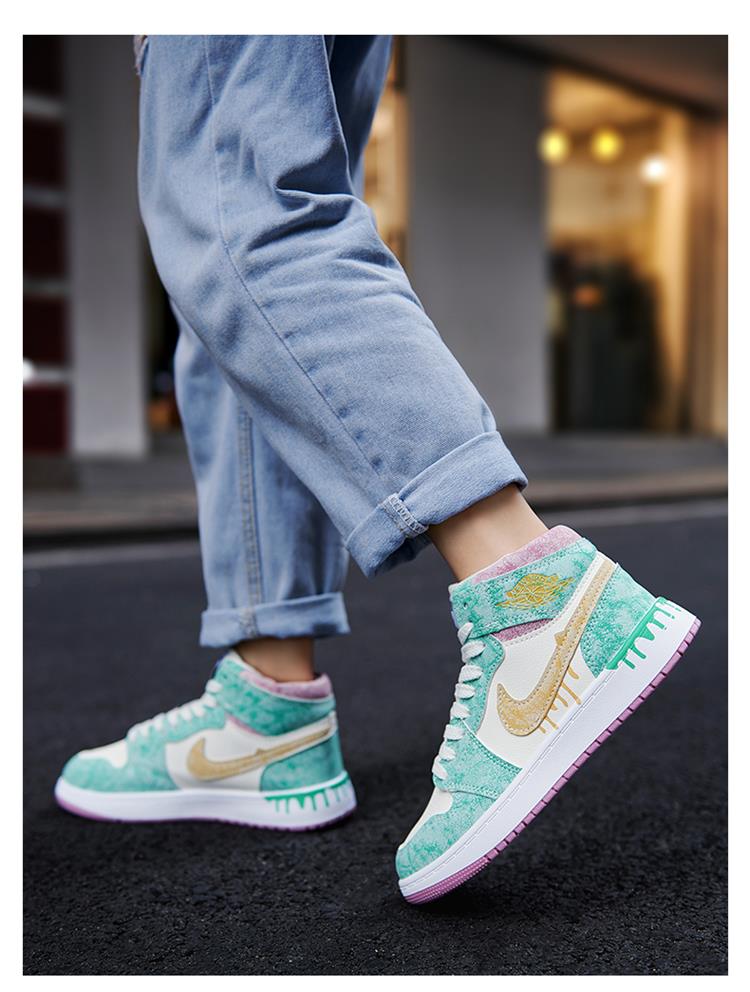 aj高帮女鞋冰淇淋春夏百搭板鞋休闲运动鞋新款奶冰淇淋女35