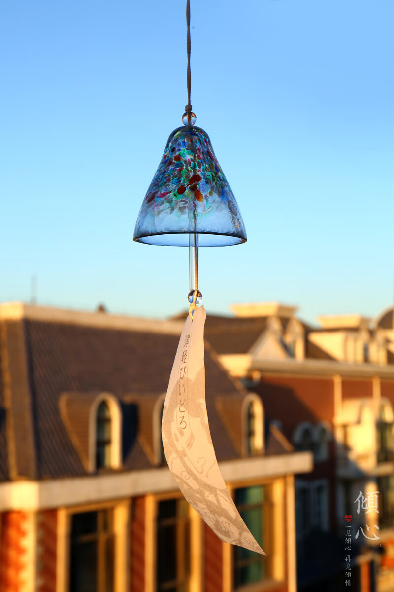 日本夏日津轻彩虹风铃女生生日情人节礼品 津轻水晶玻璃日式手工风铃 