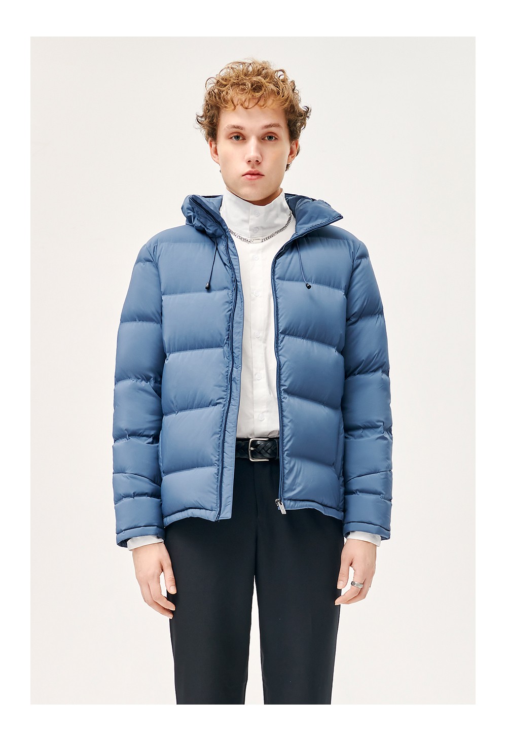fila斐乐官方男子连帽羽绒服2021冬季新款90白鹅绒外套运动休闲男装