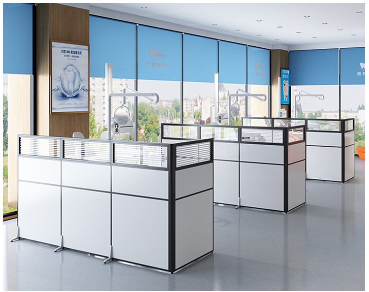 60口腔牙科诊所医美用屏风玻璃隔断办公室车间可移动折叠矮屏风隔断