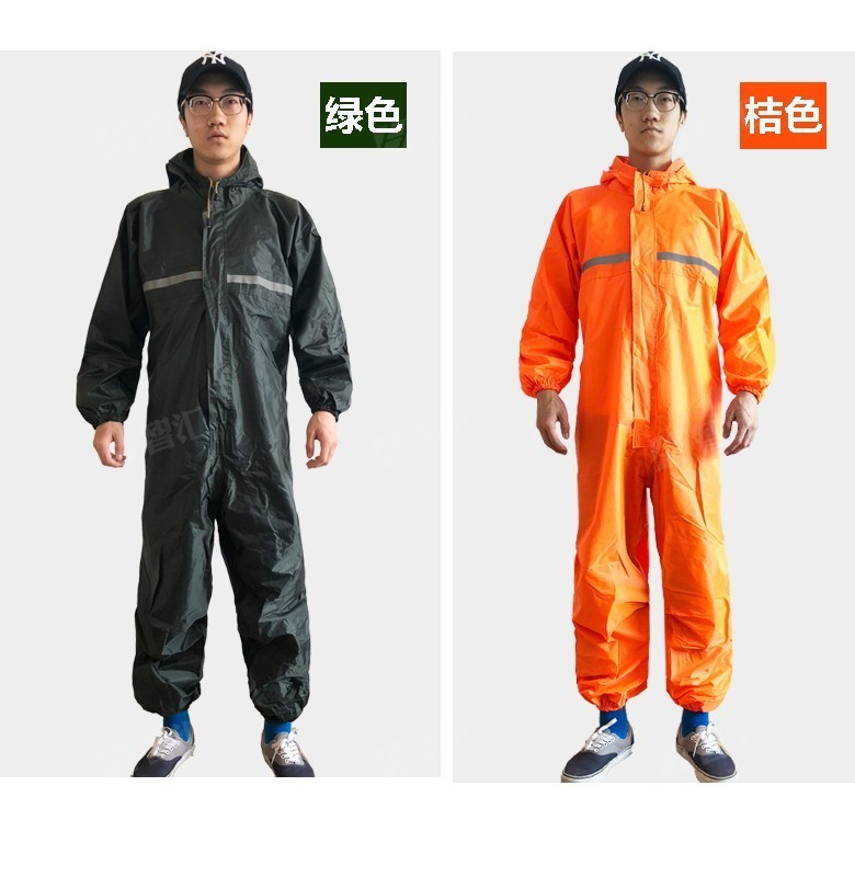 成人男女电动车骑行徒步登山垂钓雨衣雨裤套装防水工作服连体黑色s