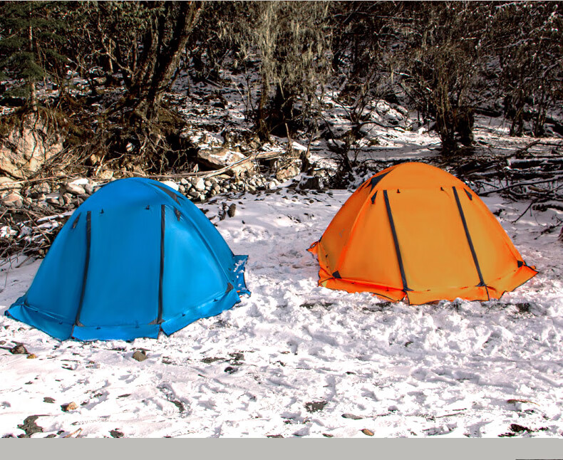 帐篷户外露营四季露营帐蓬徒步高山冬季雪裙冷山双层铝杆野餐郊游露营
