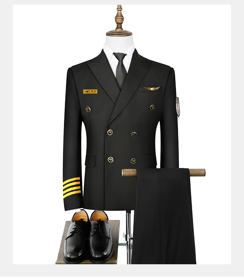 售楼部形象岗服装秋冬季礼宾服航空制服国航机长飞行员制服套装男空乘