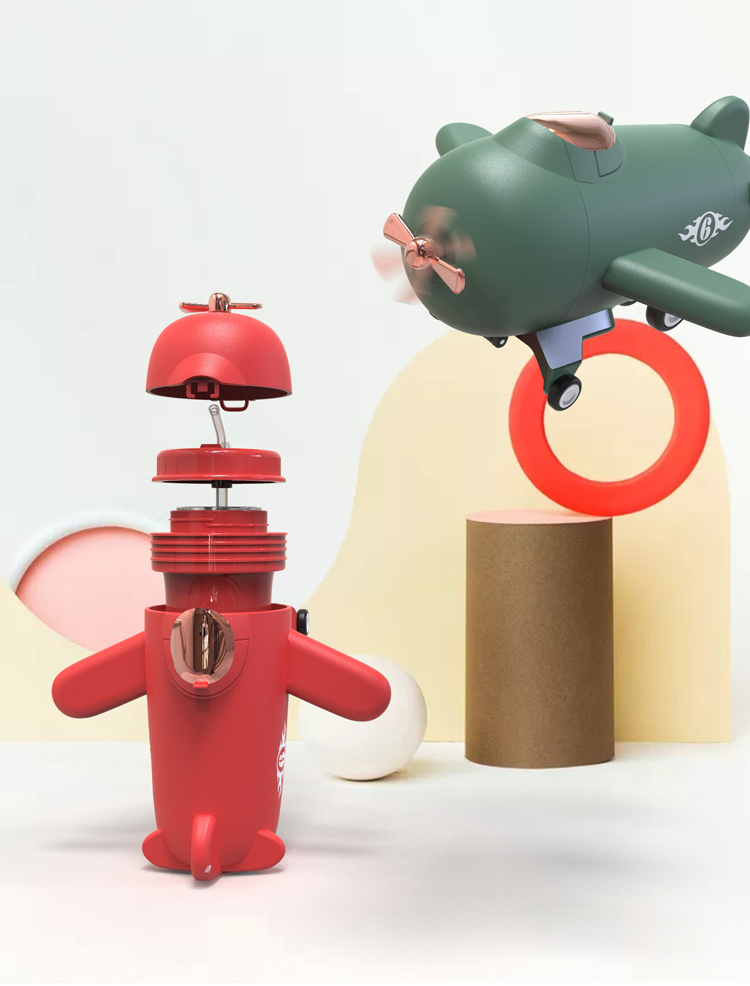 飞机水杯美国pursing卡通可爱吸管飞机儿童水杯子316不锈钢学生玩具