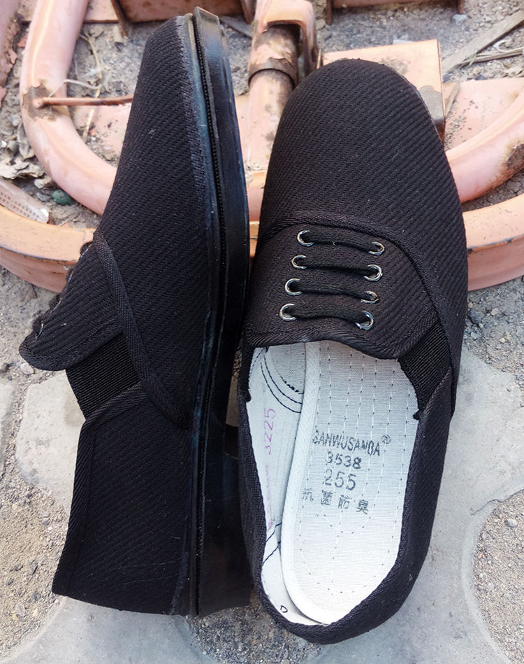 87布鞋低帮解放鞋中老年男一脚蹬老北京酒店工作鞋帆布鞋黑色36