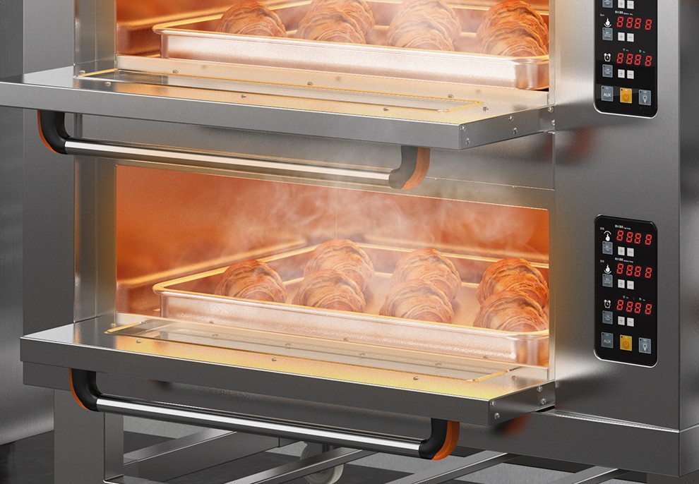 乐创lecon披萨烤箱商用大型燃气电热蛋挞烤炉烘培西点月饼蛋糕面包店