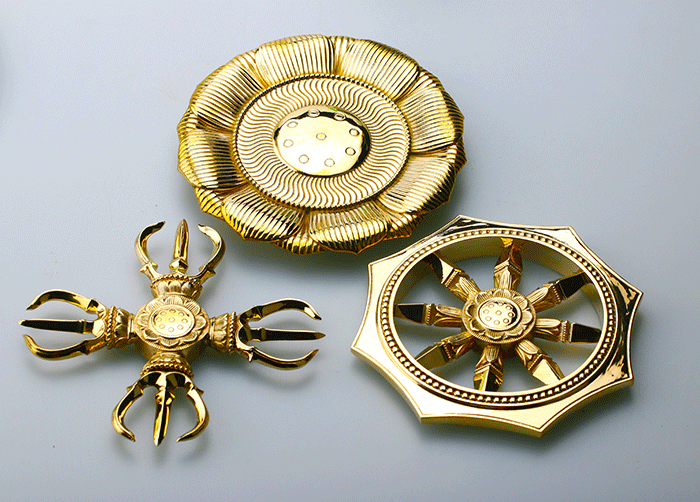 【提伯斯】纯铜唐密真言宗东密法器金刚杵宝轮宝咒轮羯磨杵佛摆件寓意