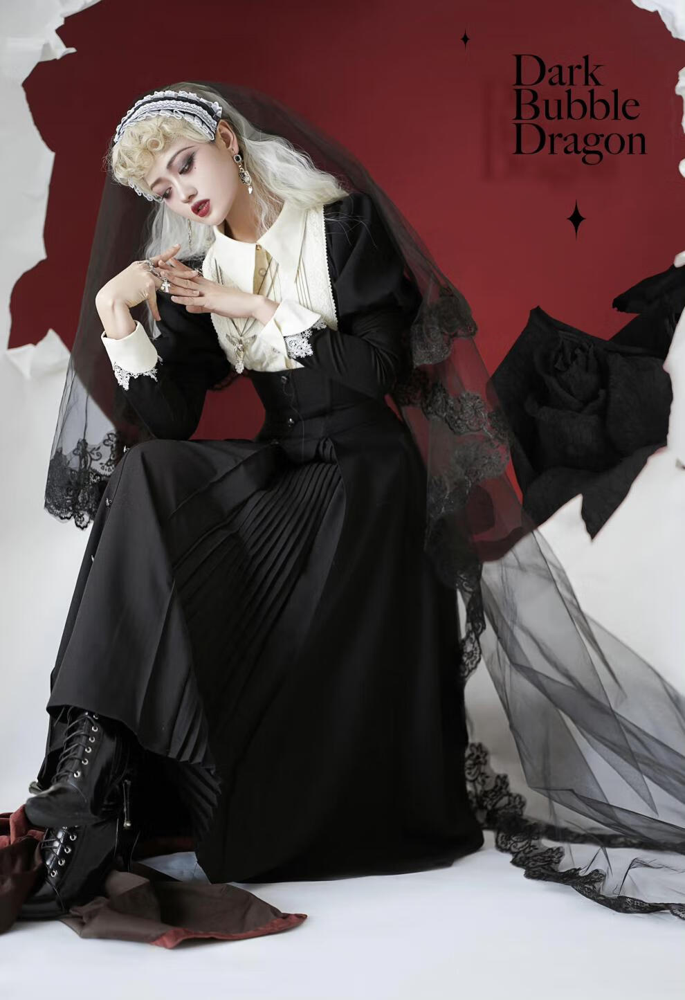 万圣节暗黑泡泡龙lolita正品优雅显瘦重工洛丽塔女仆风连衣裙秋冬 长