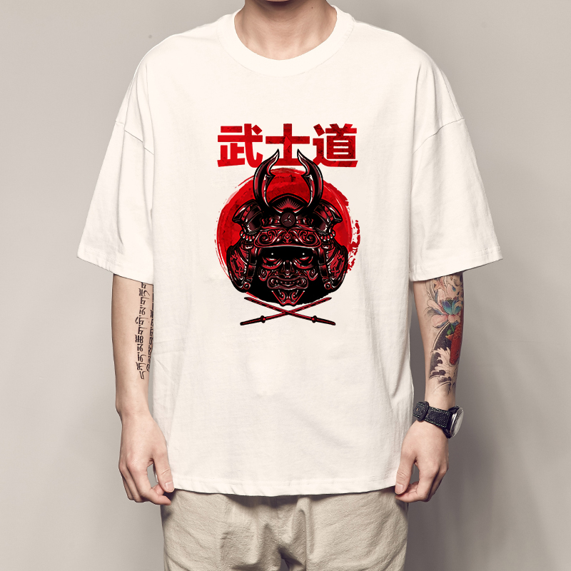 剑心t恤神剑闯江湖绯村剑心短袖道衣服男周边2021 白色 k043 浪客剑心