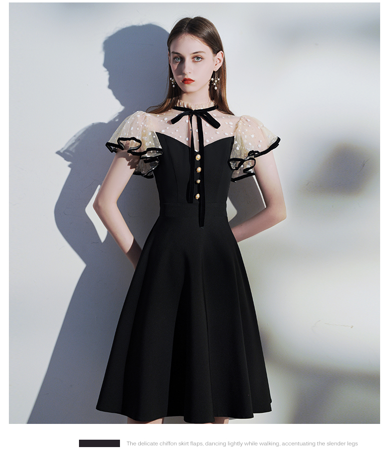 成人礼礼服短款平时可穿法式宴会轻晚礼服短款气质小个子主持赫本风