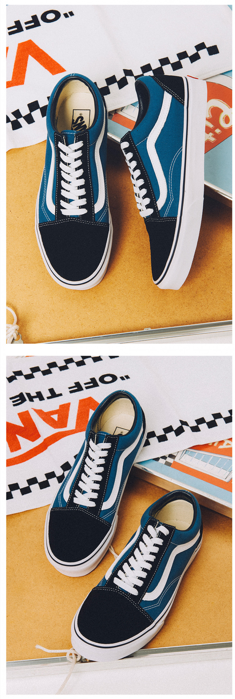 vans/范斯男女同款old skool低帮海军蓝经典款男女情侣休闲帆布鞋vn-0