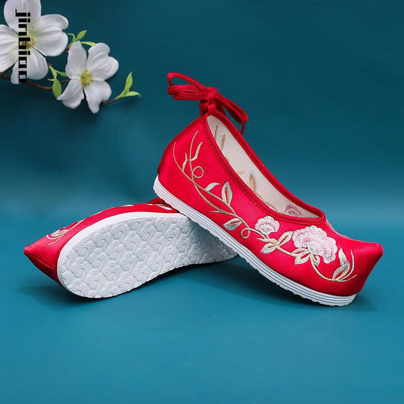 晋彪(jinbiao)晋彪汉服鞋古风仙女内增高古装鞋子风元素绣花翘头学生