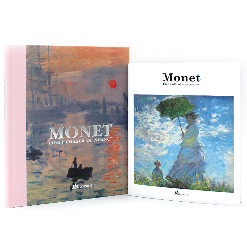 印象派大师 莫奈monet画册作品两本套装:素描手稿 画册作品 油画艺术