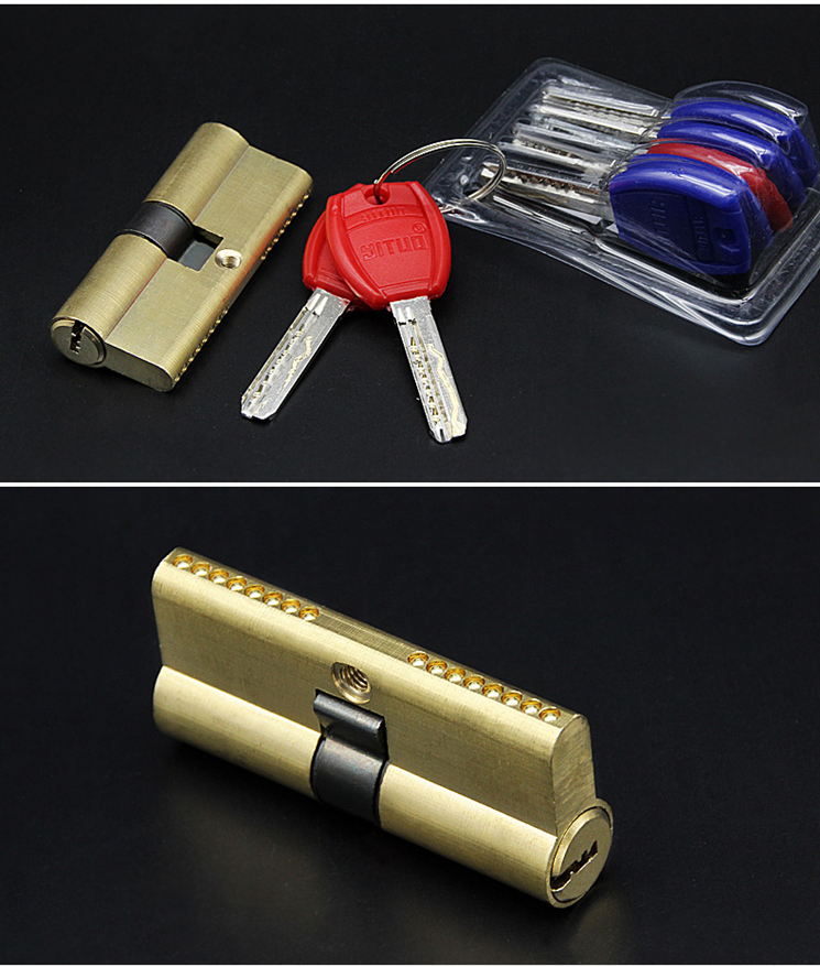 全铜单排弹子锁芯纯铜ab锁芯大门锁芯防盗门锁芯入户门天地锁锁芯飞昂