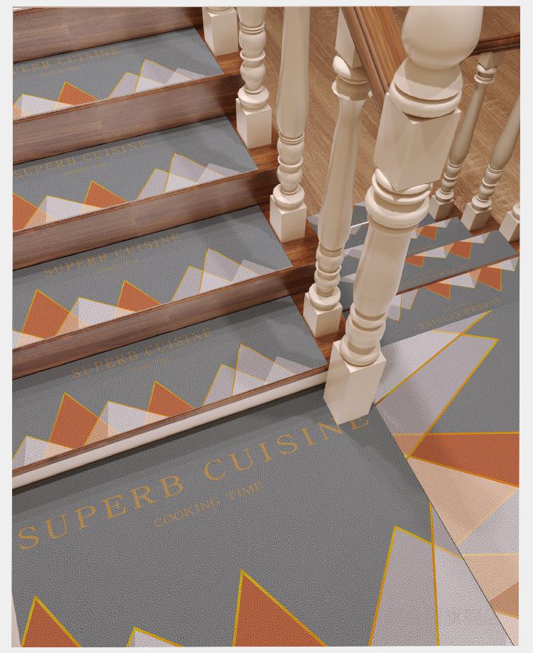 楼梯地毯自粘防水楼梯防滑地毯垫实木楼梯踏步保护膜免胶自粘可擦洗