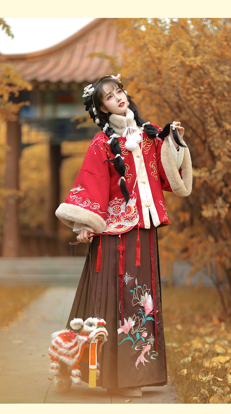 汉服女成人冬季女汉服古装冬装汉服冬季女装醉红妆明制汉服女中国风