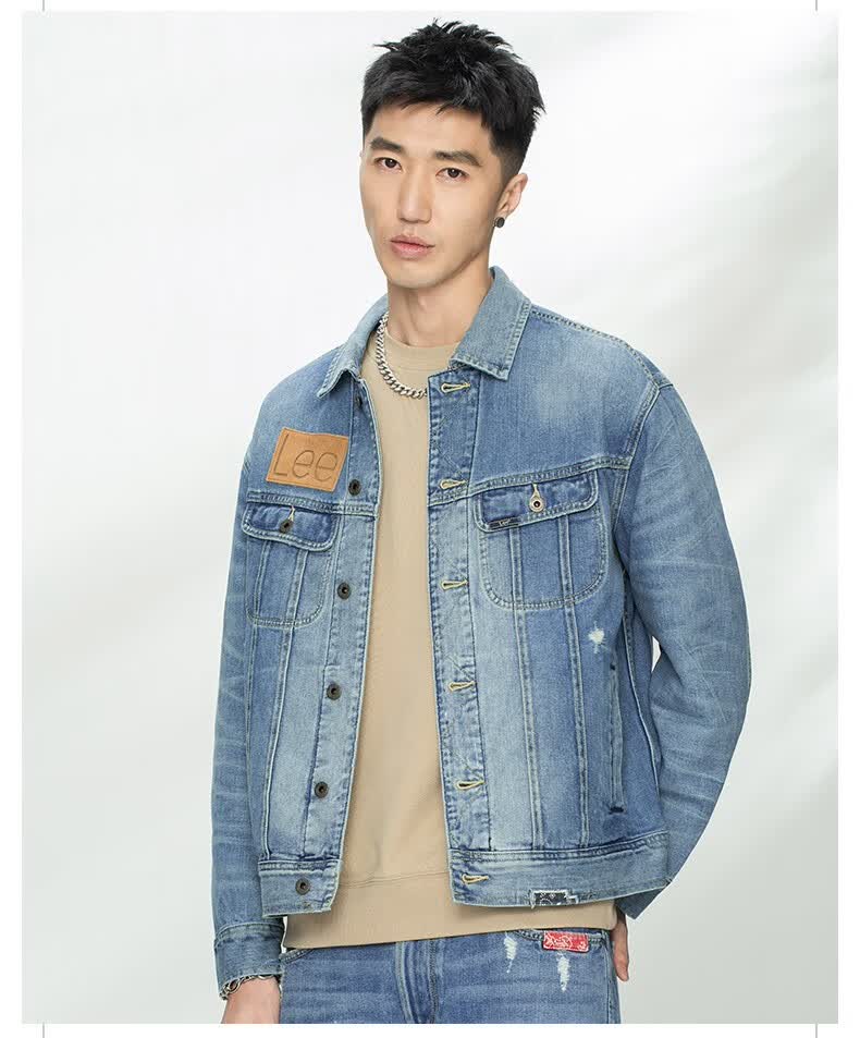 彭于晏同款lee商场同款10121新男牛仔外套l438756vgbjk浅蓝色xxl