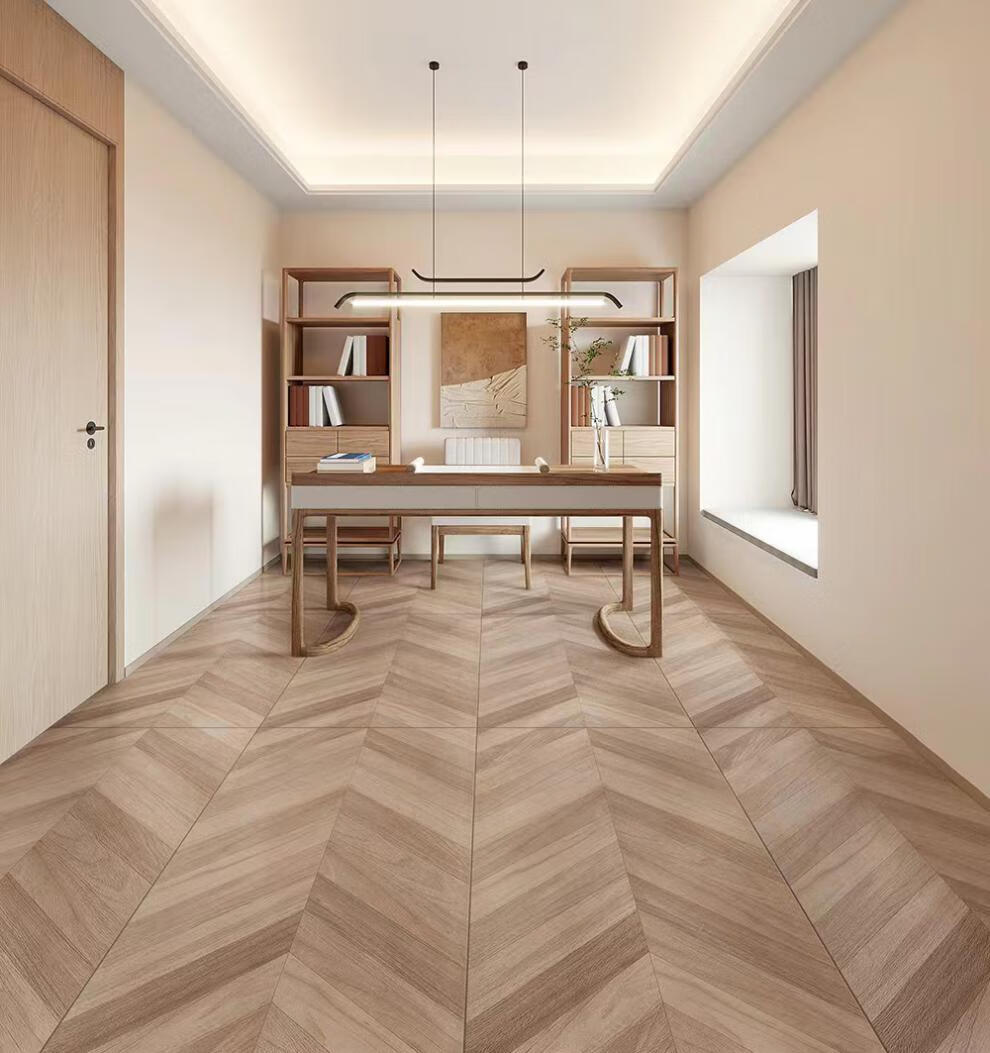 广东佛山瓷砖 鱼木纹瓷砖广东佛山地砖地板砖600x1200卧室柔哑光1500