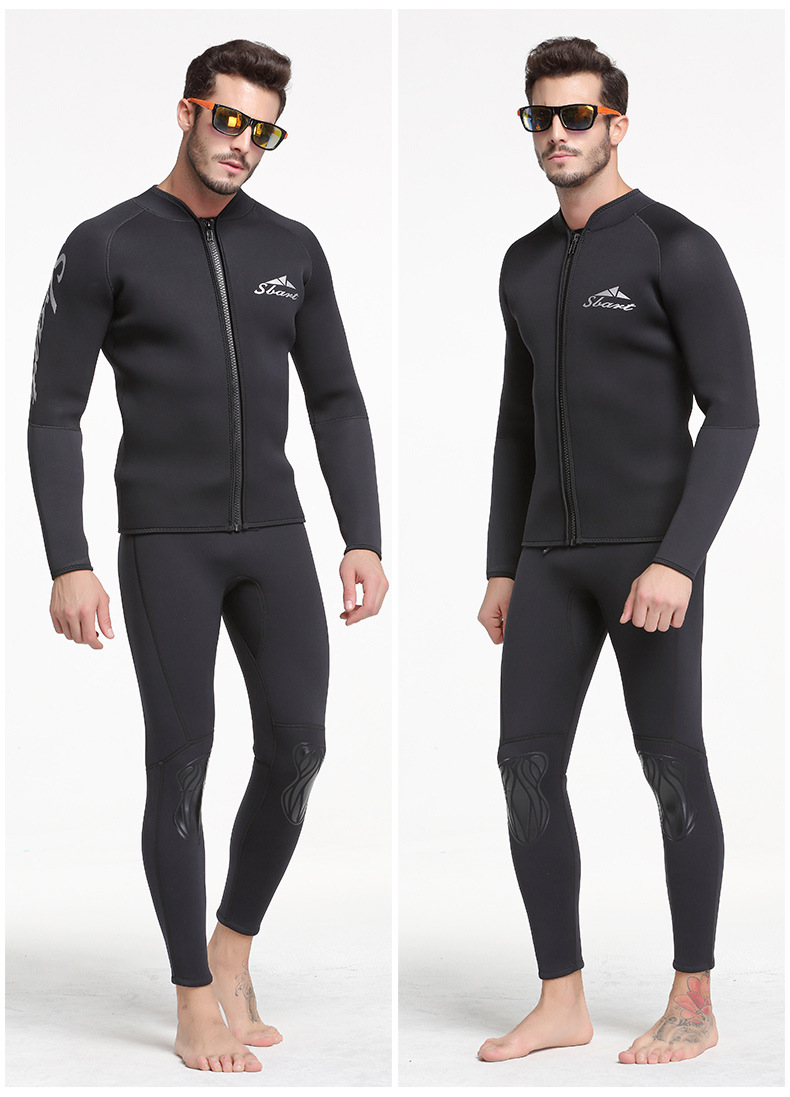 鲨巴特sbart分体式潜水服男15mm加厚保暖防嗮游泳衣男士浮潜衣专业