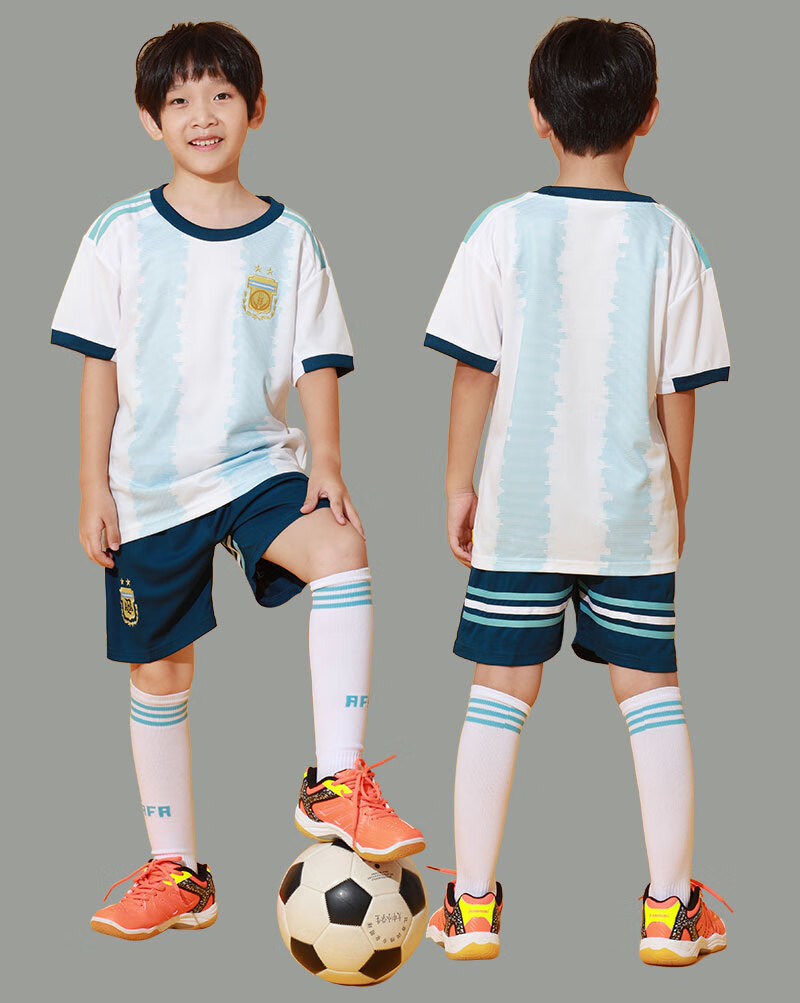 儿童巴西足球服套装夏季幼儿园男孩训练服定制阿根廷梅西球衣 巴s10号