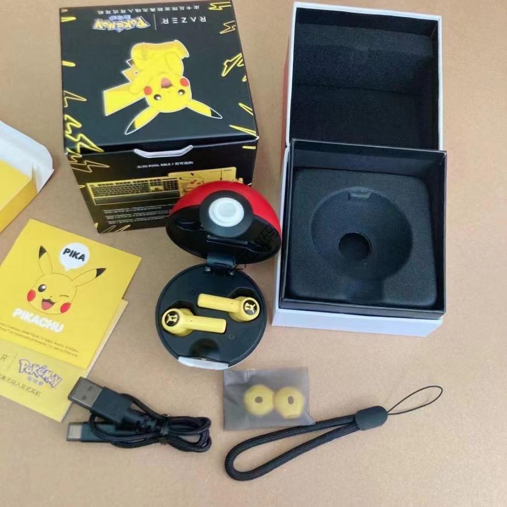 适用于razer雷蛇宝可梦皮卡丘无线重低音蓝牙耳机入耳式游戏运动耳麦