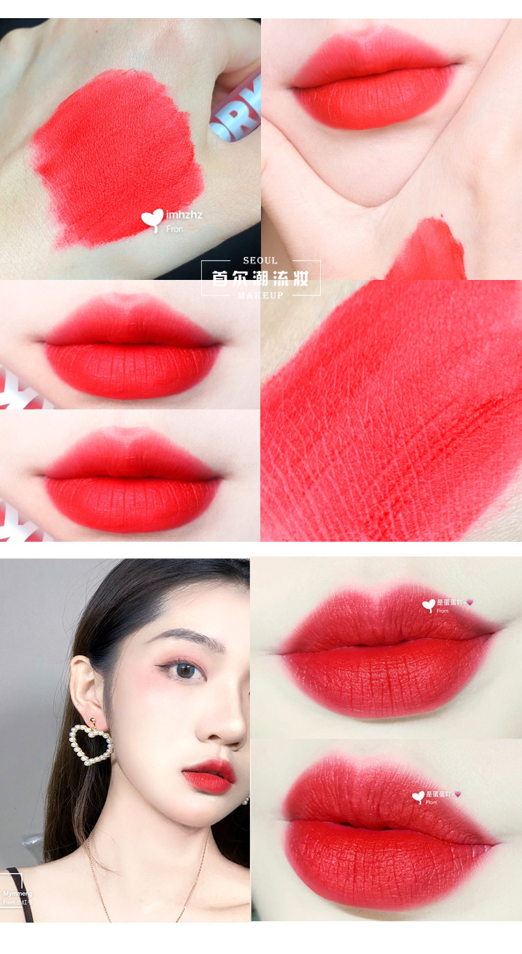 雾面哑光空气唇釉r601学生款b605口红608唇彩送女r608丝绒焦糖红棕