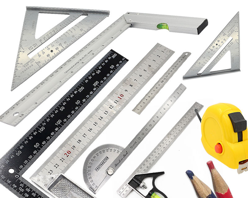 m角尺木工尺子 45度90度直角尺钢板尺l型拐尺带水平三角尺测量靠尺